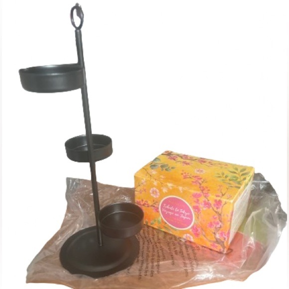 NIB, PartyLite 3 tea light display stand and box of 14 tea lights - Picture 1 of 4